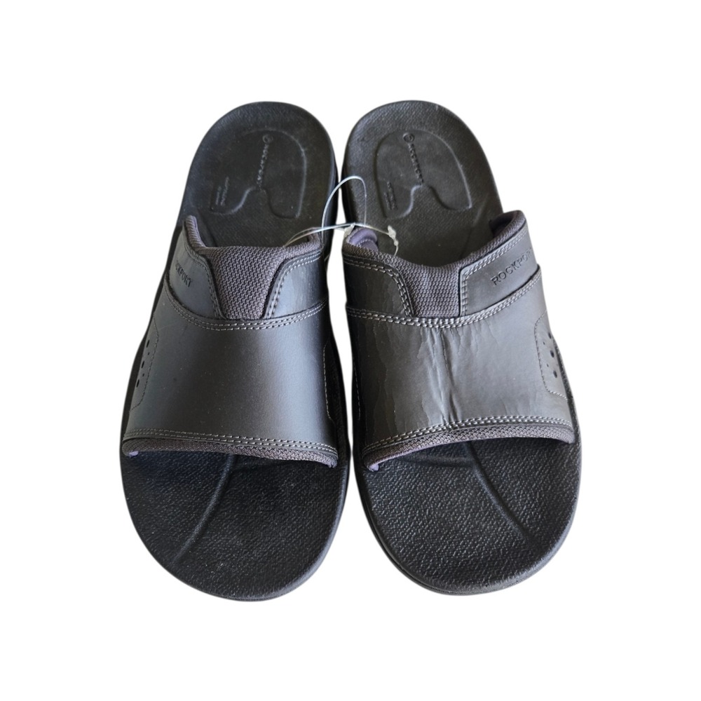 Rockport Men's Slides Sandals 11.5 Black Adiprene By Adidas